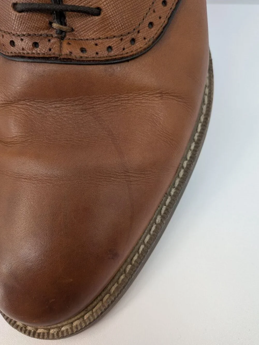 Aston Grey Leather Oxford Dress Shoes Ybilia Brown Business Casual Formal Sz 9.5